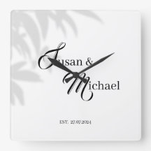 Relógio com Tema Preto e Branco de Noiva & Noivo