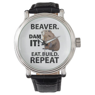 Relógio Coma Construir Repetir O Animal De Beaver Engraçad