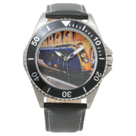 Relógio Comboio amarelo e azul