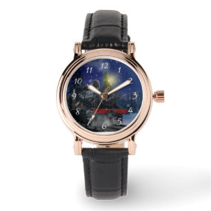 Relógio Comboio de Natal na neve