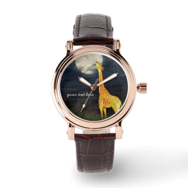 Relógio Como é a lua? Girafa e Moon Watch (Frente)