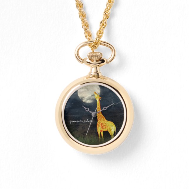 Relógio Como é a lua? Girafa e Moon Watch (Frente)