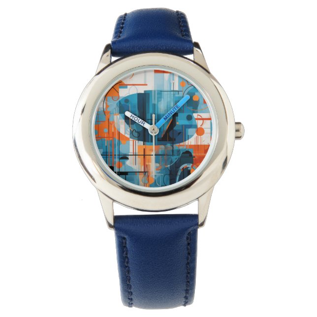 Relógio composição de formas geométricas de abstrato (Frente)