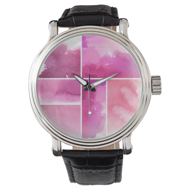 Relógio Conjunto de abstrato de aquarelas pintado à mão 3 (Frente)