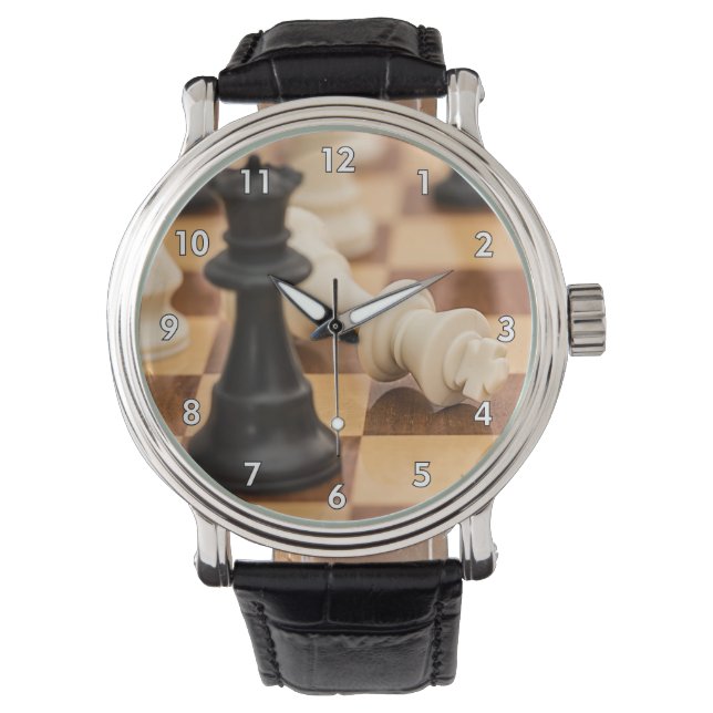 Relógio Conselho de xadrez muito Legal com peças (Frente)