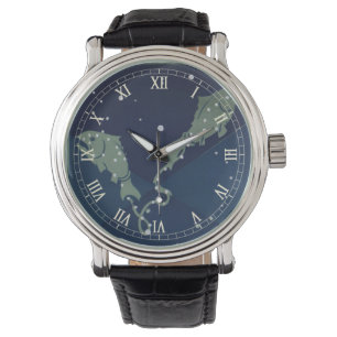 Relógio Constelação de Peixes de Peixes Vintage Zodíaco As