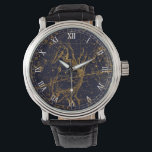 Relógio Constelação Zodiac do Cancer Dourado Azul Vintage<br><div class="desc">Inspirado pelo Atlas A Celestial", de Alexander Jamieson, em 1822, que é uma coleção de gráficos estelares ilustrados, a design apresenta o Cancer Constelação Zodiac (O Caranguejo) em ouro contra fundo azul-marinho escuro. presente de excelente para aqueles que estão nasceres sob o Cancer Zodiac. (22 de junho a 22 de...</div>