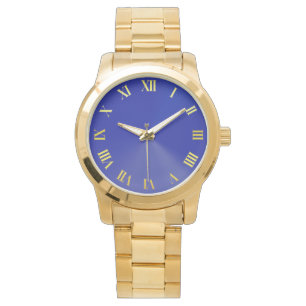 Relógio Controle Dourado de bracelete azul unisex