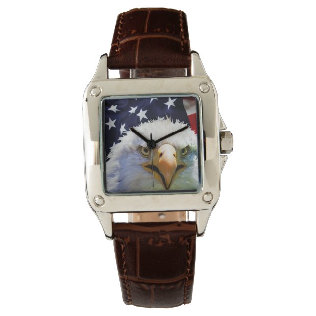 Relógio Controle personalizável bandeira americana (Frente)