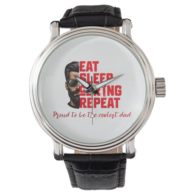 Relógio Cool Dad T-shirt Design (Frente)