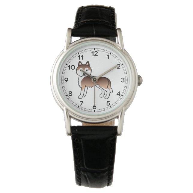 Relógio Copper Siberian Husky Cuja Cartoon Cole Watch (Frente)