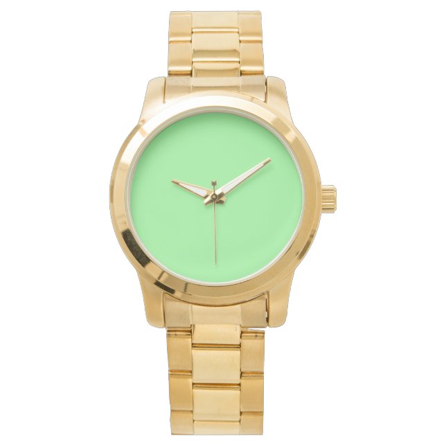 Relógio Cor Sólida da Mint do Pastel | Clássico | Elegante (Frente)