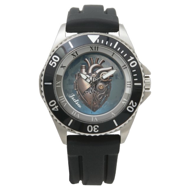 Relógio Coração Humano Mecânico Steampunk (Frente)