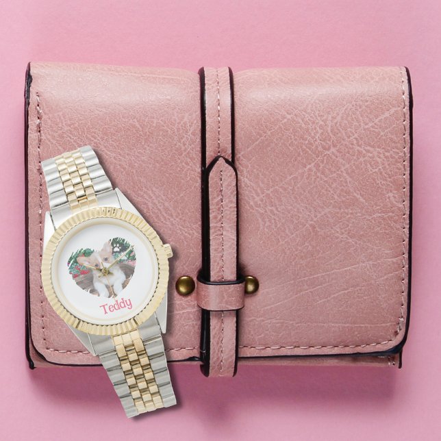 Relógio Coração Personalizado com Impressões de Pata e Fot (Criador carregado)