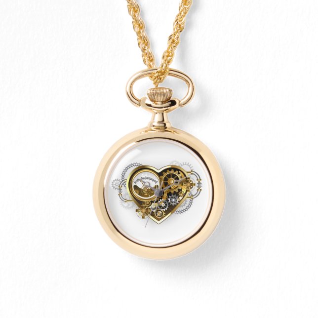 Relógio Coração Steampunk com Manômetro (Frente)