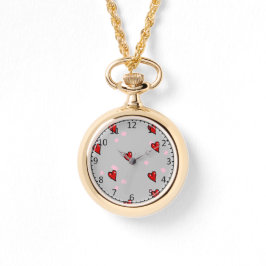 Relógio Corações vermelhos nas cinzas