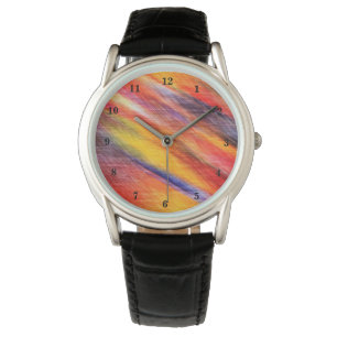 Relógio Cores de Abstrato sunset -