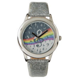 Relógio Cores do arco-íris das ondas de limpeza Treble