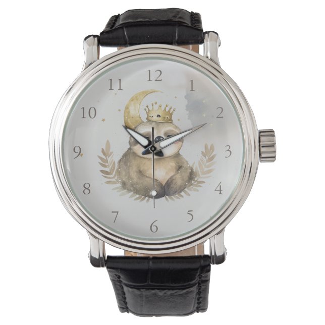 Relógio Coroa de Lua de Aquarela (Frente)