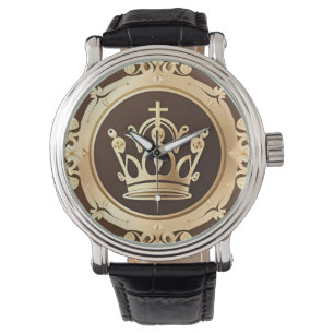 Relógio Coroa Dourada Elegante
