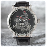 Relógio Corrida de Motocross da Camada de Camada de Dirt<br><div class="desc">Dirt Bike Rider Motocross Racer Moto Racer - Escolha Cor e Personalize com seu Nome ou Texto Personalizado!</div>