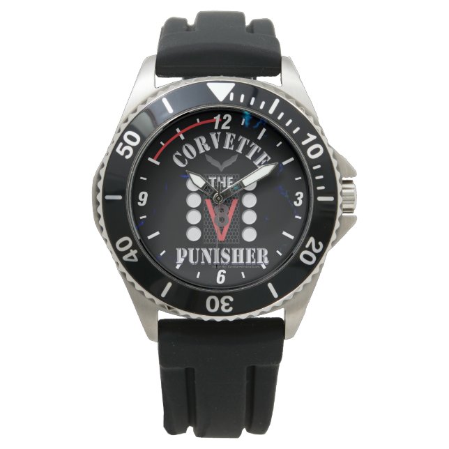 Relógio Corvette V8 Punisher Black/Blue Watch (Frente)