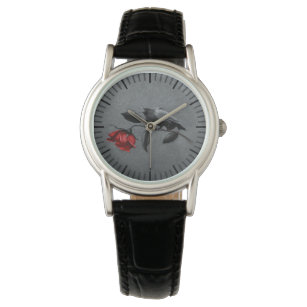 Relógio Corvo gótico na Rosa Classic Watch