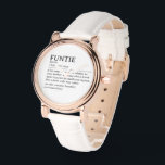 Relógio Cotação de Definição de Funções Personalizadas<br><div class="desc">Esta design de definição Funtie é a maneira perfeita de celebrar o vínculo especial que sua irmã compartilha com seu filho como "Tia Diversão". Esta design é algo que não só ilumina sua vida, como também captura a alegria e o amor únicos que ela traz à sua família. Seja para...</div>