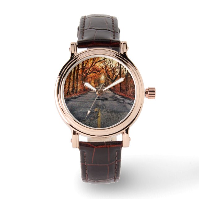 Relógio Country Road em Fall Brown Leather Watch (Frente)