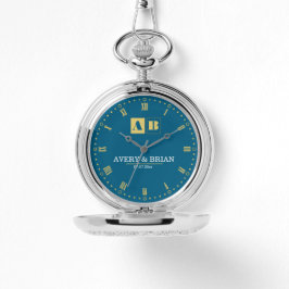 Relógio Couple Name Custom Engraved Romantic  Monogram