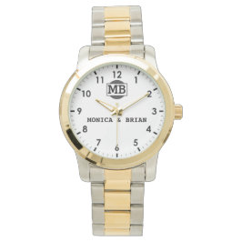 Relógio Couple Name Sentimental Wedding Keepsake