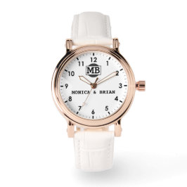 Relógio Couple Name Sentimental Wedding Keepsake