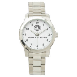 Relógio Couple Name Sentimental Wedding Keepsake