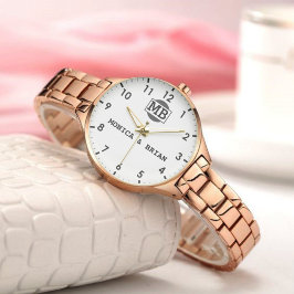 Relógio Couple Name Sentimental Wedding Keepsake