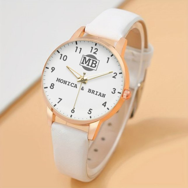 Relógio Couple Name Sentimental Wedding Keepsake (Criador carregado)