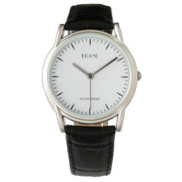 Relógio Couro preto clássico de Marcas personalizadas