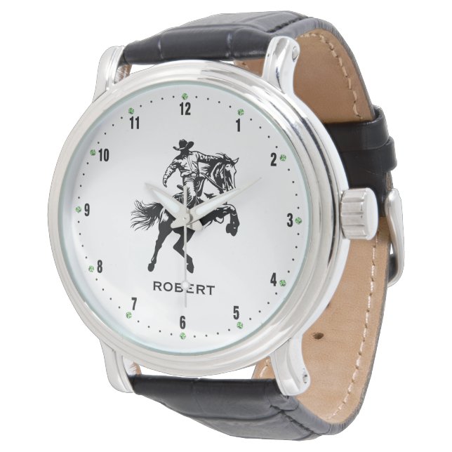 Relógio Cowboy on a Horse Black Numerals Watch (Angular)