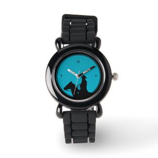 Relógio Cowboy Silhouette on Turquoise Watch