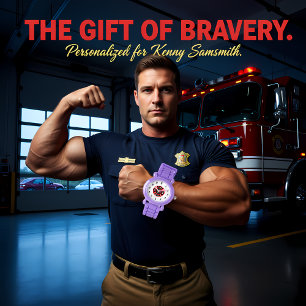 Relógio Crachá preto e vermelho do logotipo do