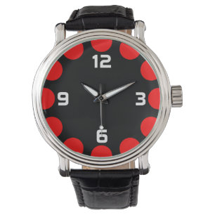 Relógio Crescente Cor - Vermelho em Preto