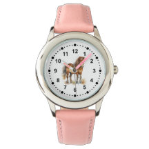 Crianças de Cavalo Castanho Marrom, Bonito,