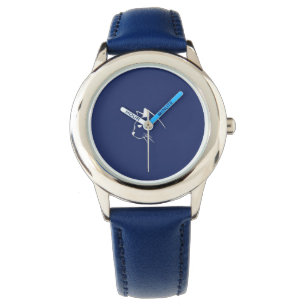 Relógio Crianças de Gato Bonito E-Watch com Fundo Azul - A