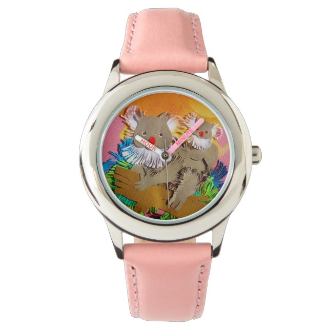 Relógio Crianças Rosa Koala Bear Watch (Frente)