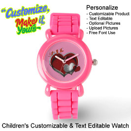 Relógio Crianças Rosa Silicone Observam Face Rosa