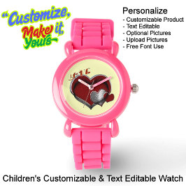 Relógio Crianças Rosa Silicone Observam Rosto Amarelo