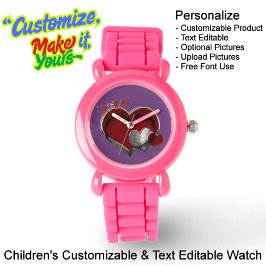 Relógio Crianças Rosa Silicone Vejam Rosto Puro