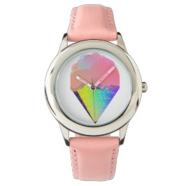 Relógio Crianças, Sorvete Rosa, Vigia Pulso Cone