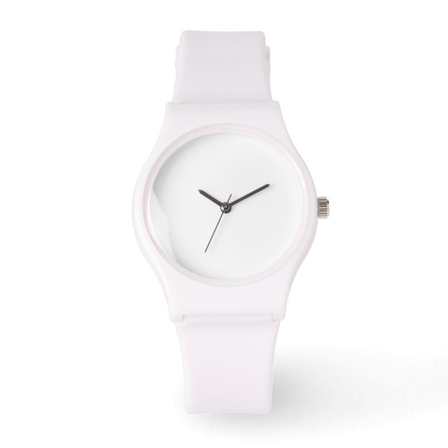 Relógio Crie o seu próprio Silicone Strap White Watch (Frente)