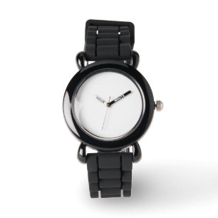 Relógio Crie seu próprio Design Kids Black Silicone Watch