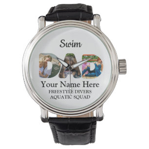 Relógio Crie seu próprio Pai esportivo foto colagem Nataçã